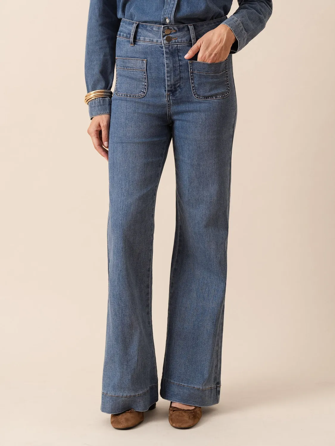 Oraije Elena jeans flare blu stone