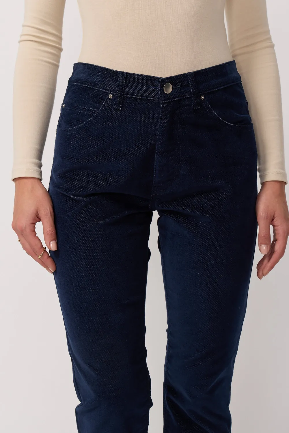 acquaverde Blair pantaloni velluto indigo stretch