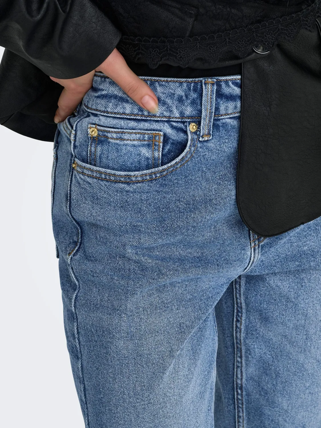ONLY ONLWAUW High Waist jeans flare vita alta blu
