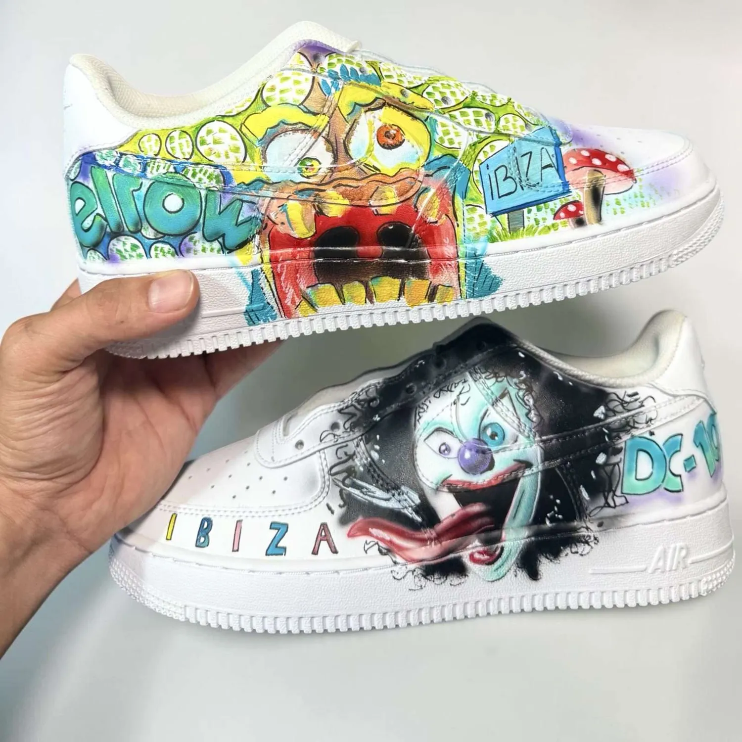 Never Say Never Air Force 1 Elrow DC-10 Ibiza sneakers dipinte