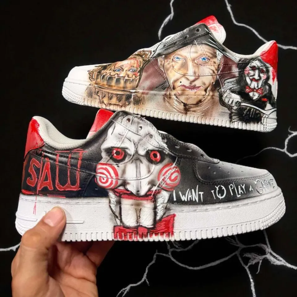Nike Air Force 1 L’Enigmista sneakers dipinte a mano