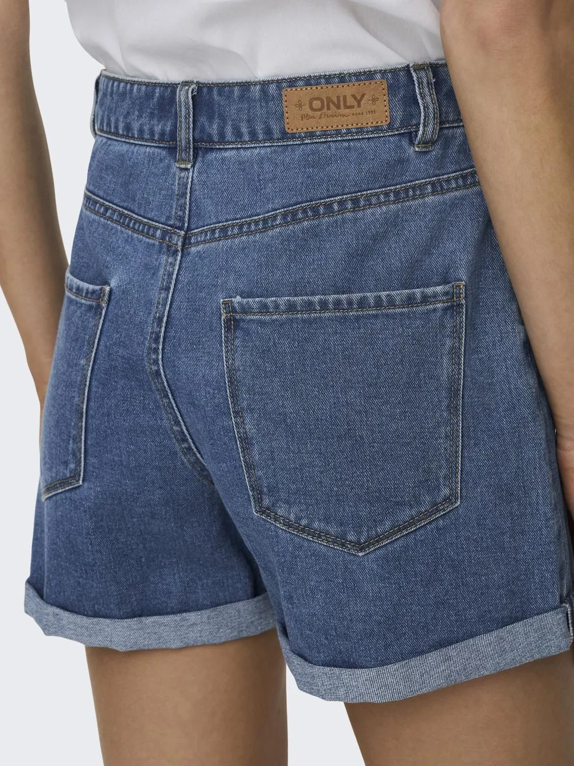 ONLY Onlvega High Waist shorts donna Medium Blue Denim