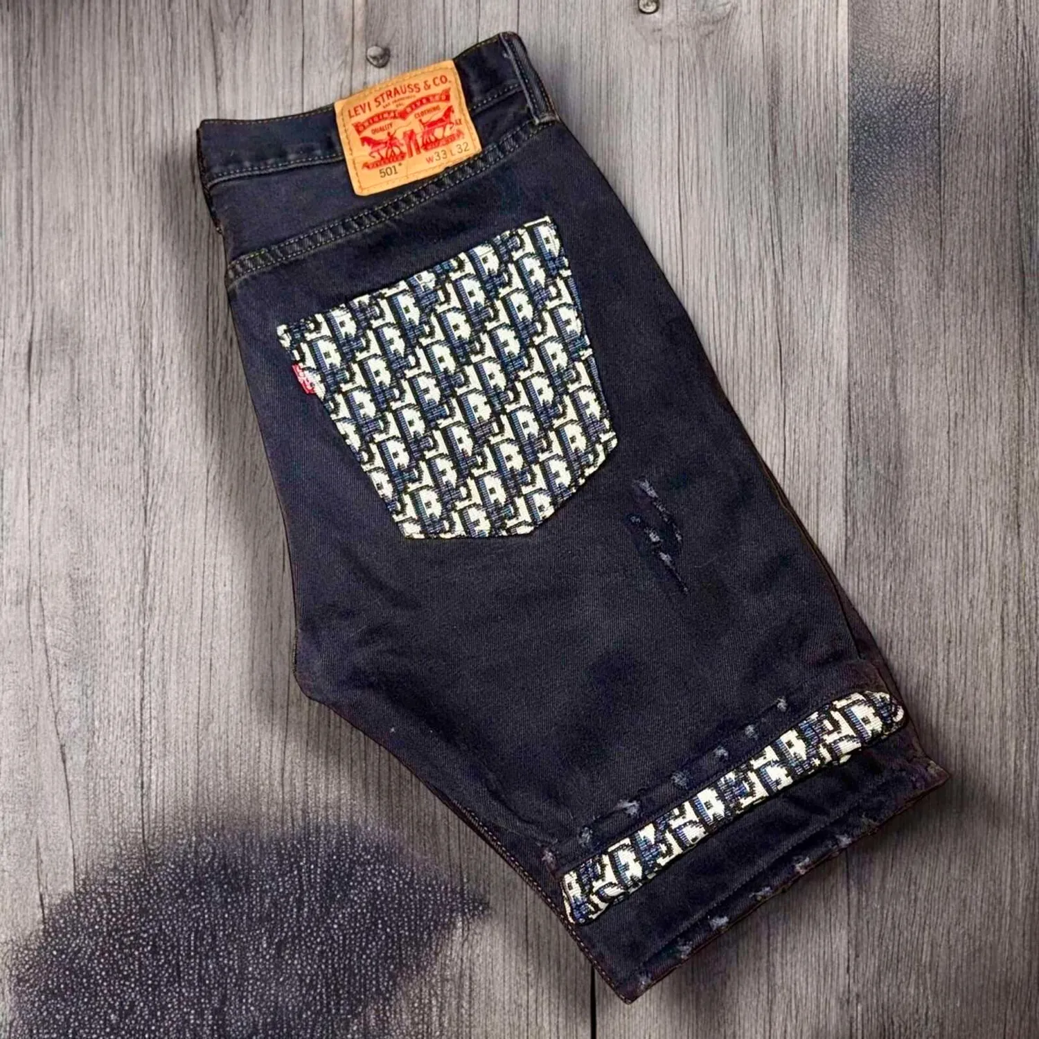 Never Say Never Levi's Vintage Black Dior Bermuda Jeans Uomo