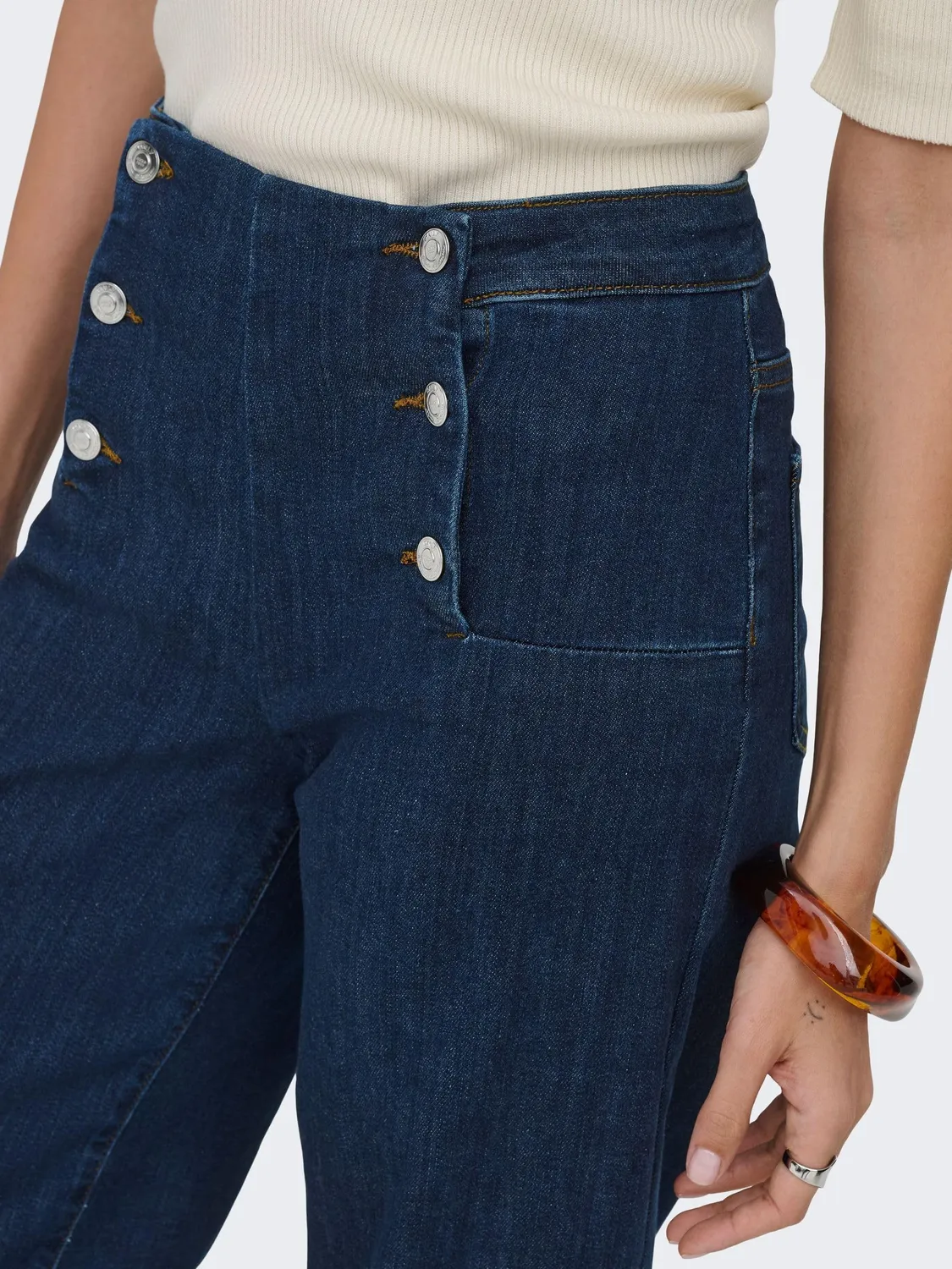 ONLY Onlnew Madison Wide Crop Jeans Donna M blu