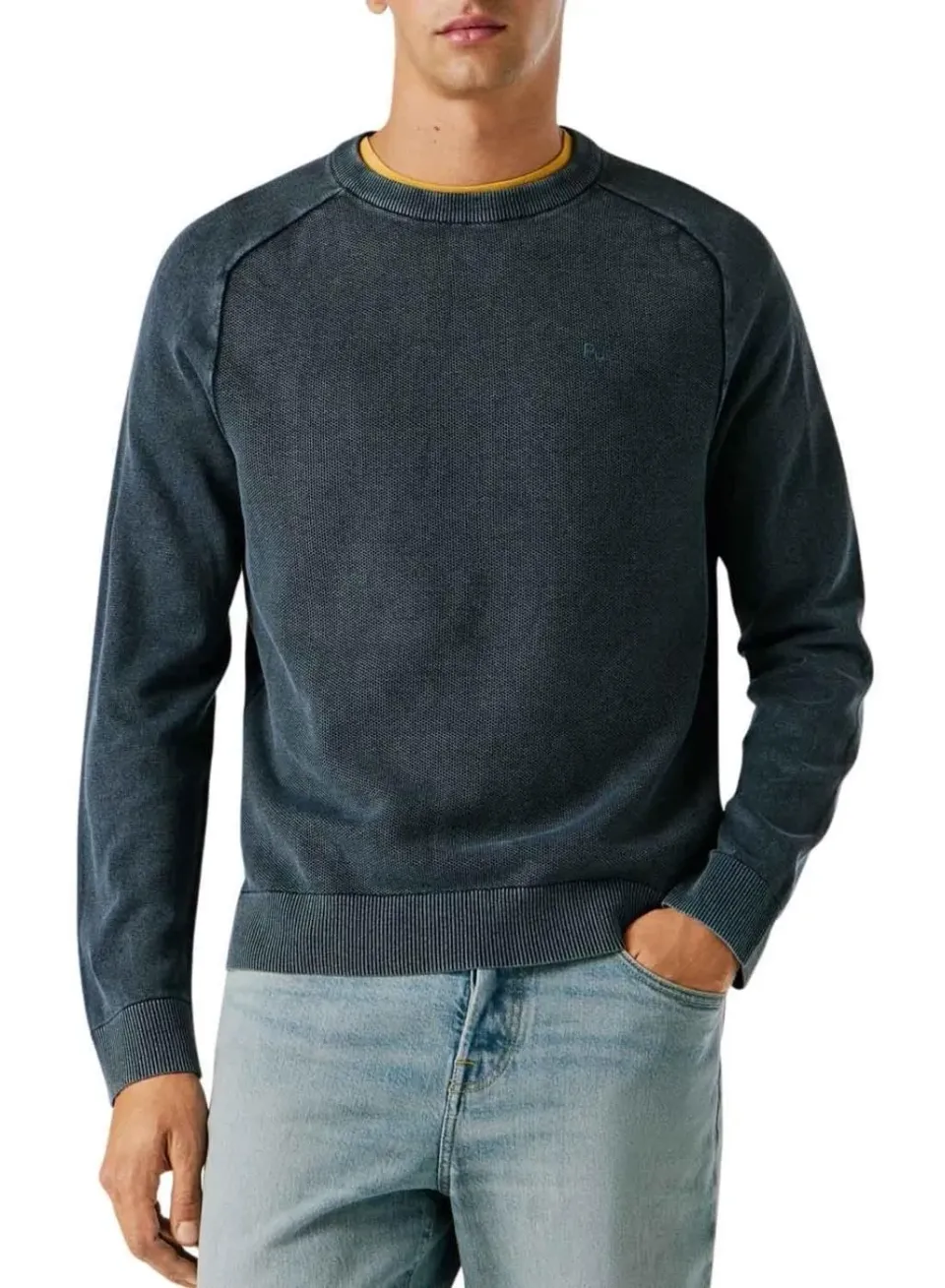 Pepe Jeans Fleet maglione girocollo L blu lavaggio acido