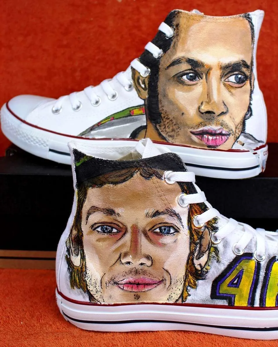 Converse All Star Valentino Rossi sneakers custom dipinte