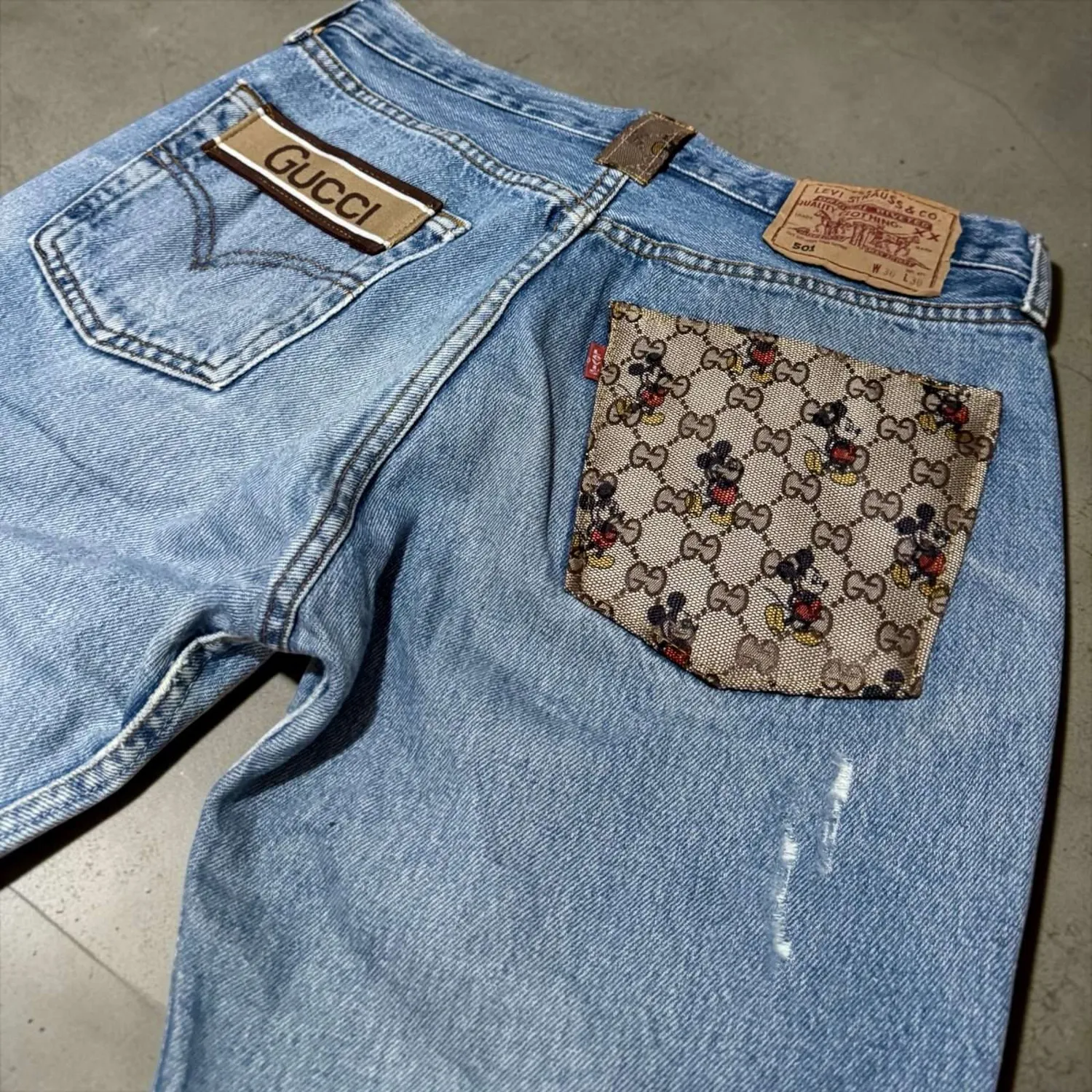Levi's Vintage Topolino jeans con tessuto custom misura