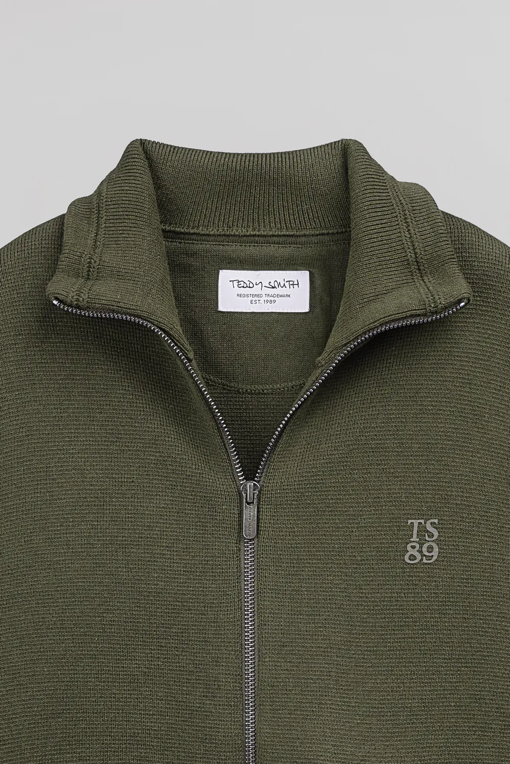 Teddy Smith G-Ettore 2 Gilet Uomo Kaki Zip Collo Alto