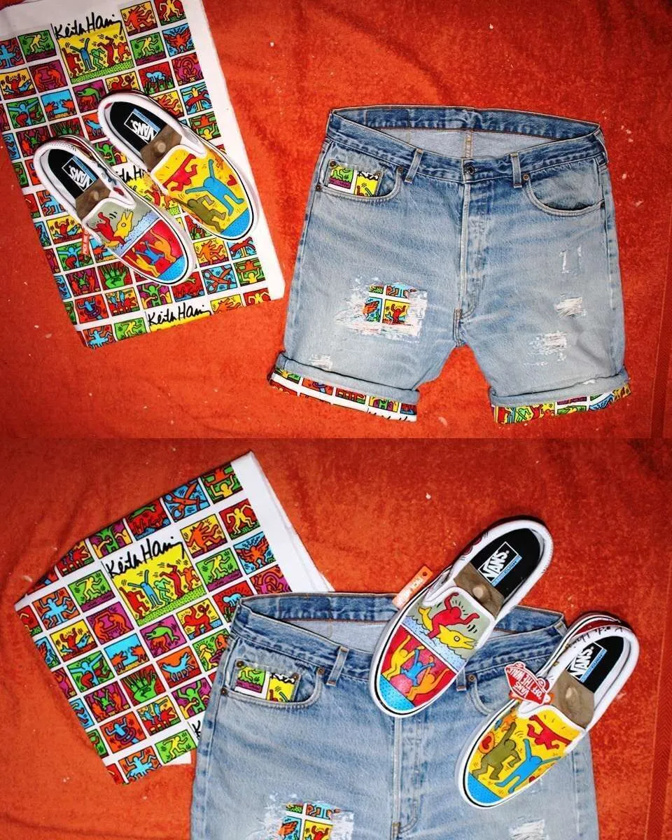 Levi's Vintage Keith Haring bermuda custom vignette
