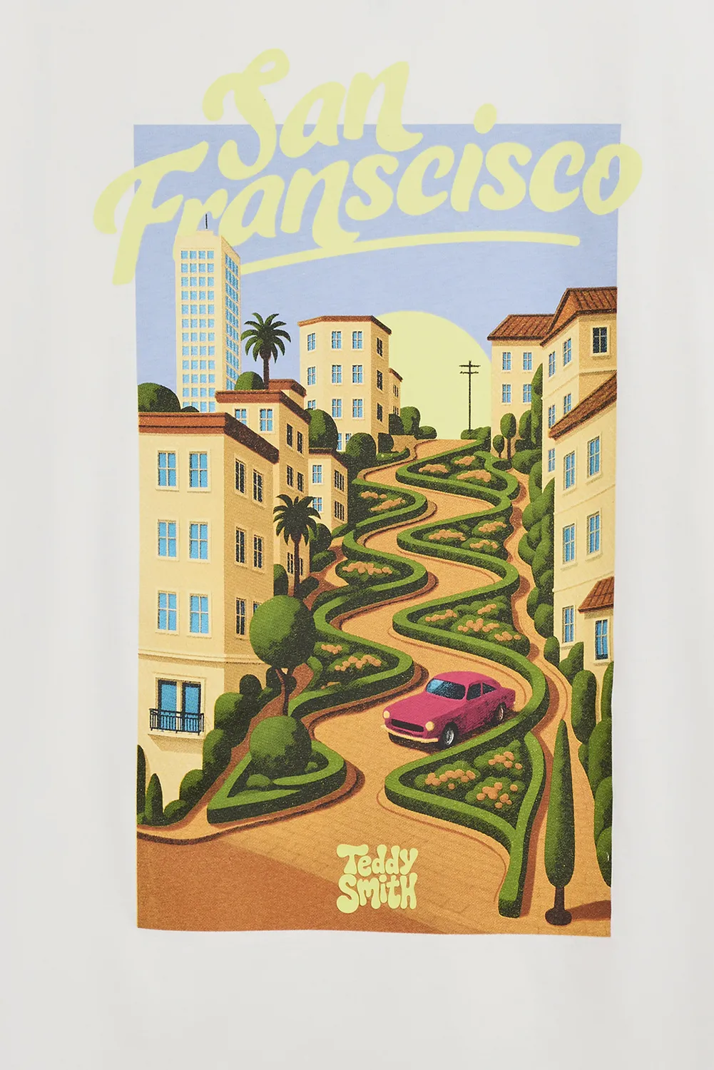 Teddy Smith T-Frans MC t-shirt uomo Middle White cotone