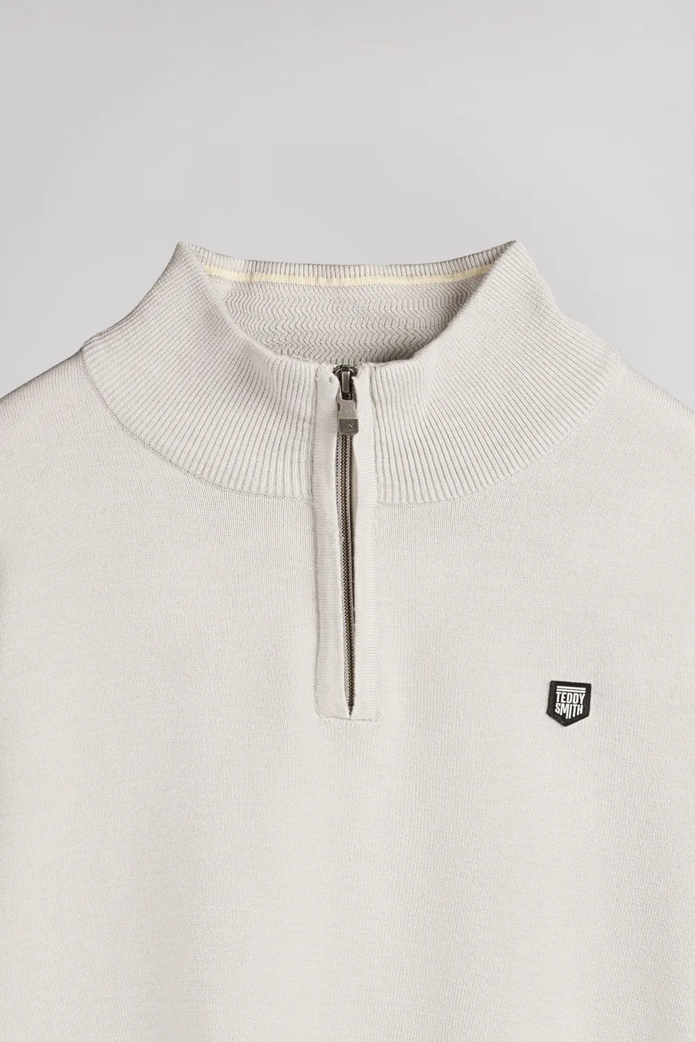 Teddy Smith P-Marty 2 maglione zip bianco melange
