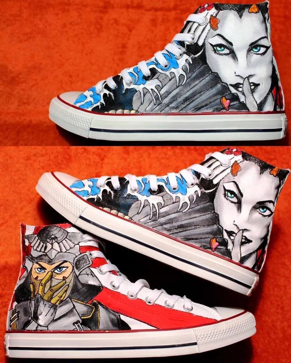 Never Say Never All Star Converse Geisha Samurai dipinte