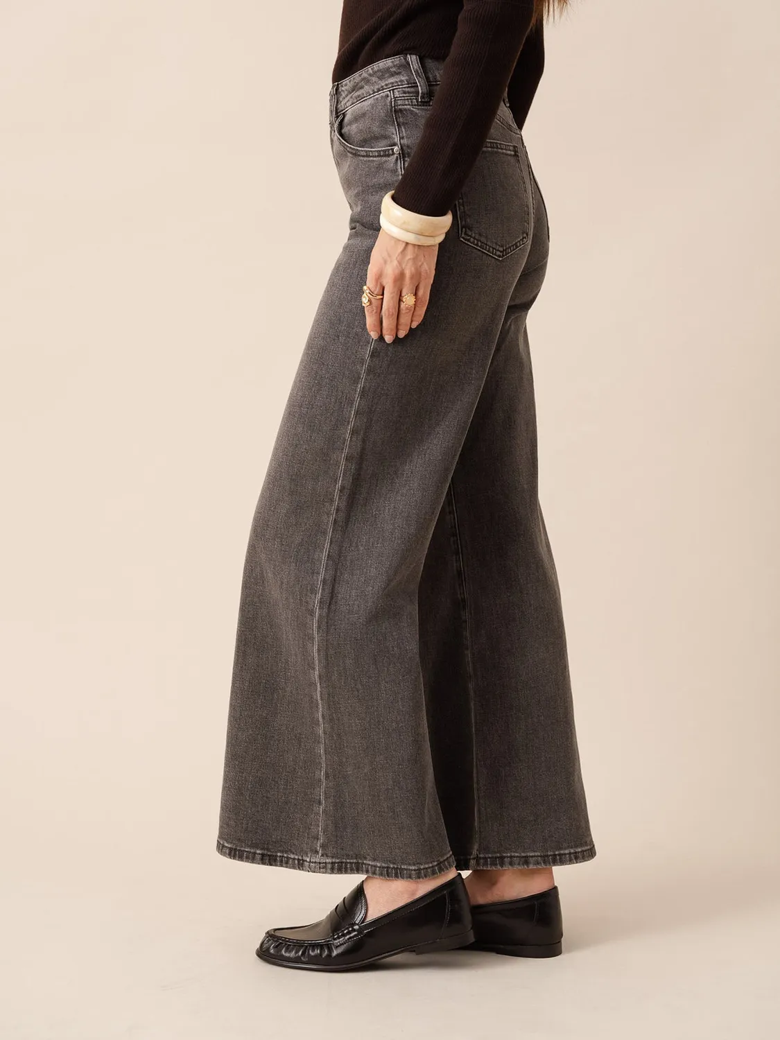 Oraije Pietro Jeans Palazzo Grigio Soft Touch