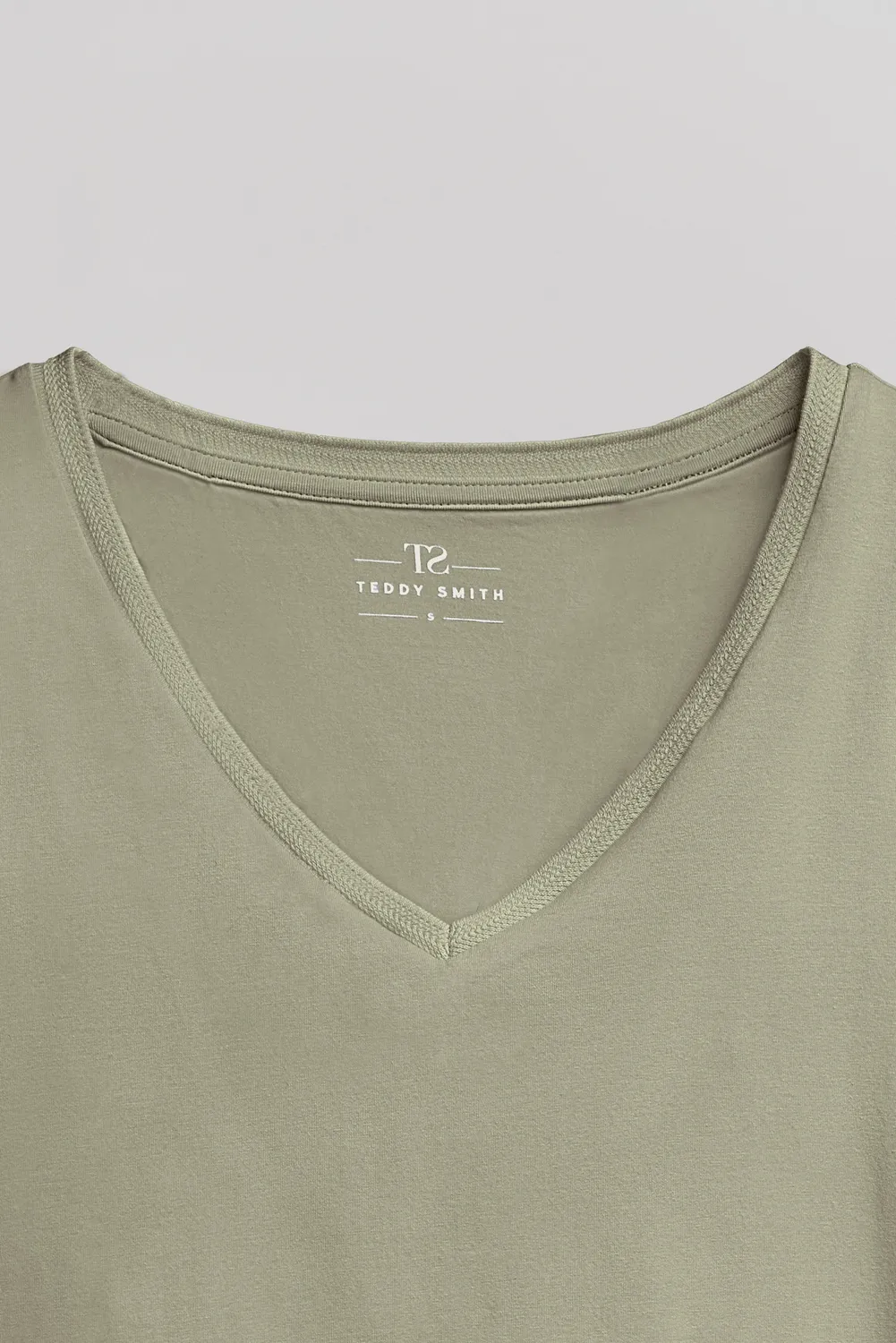 Teddy Smith T-Mia MC t-shirt kaki donna scollo a V