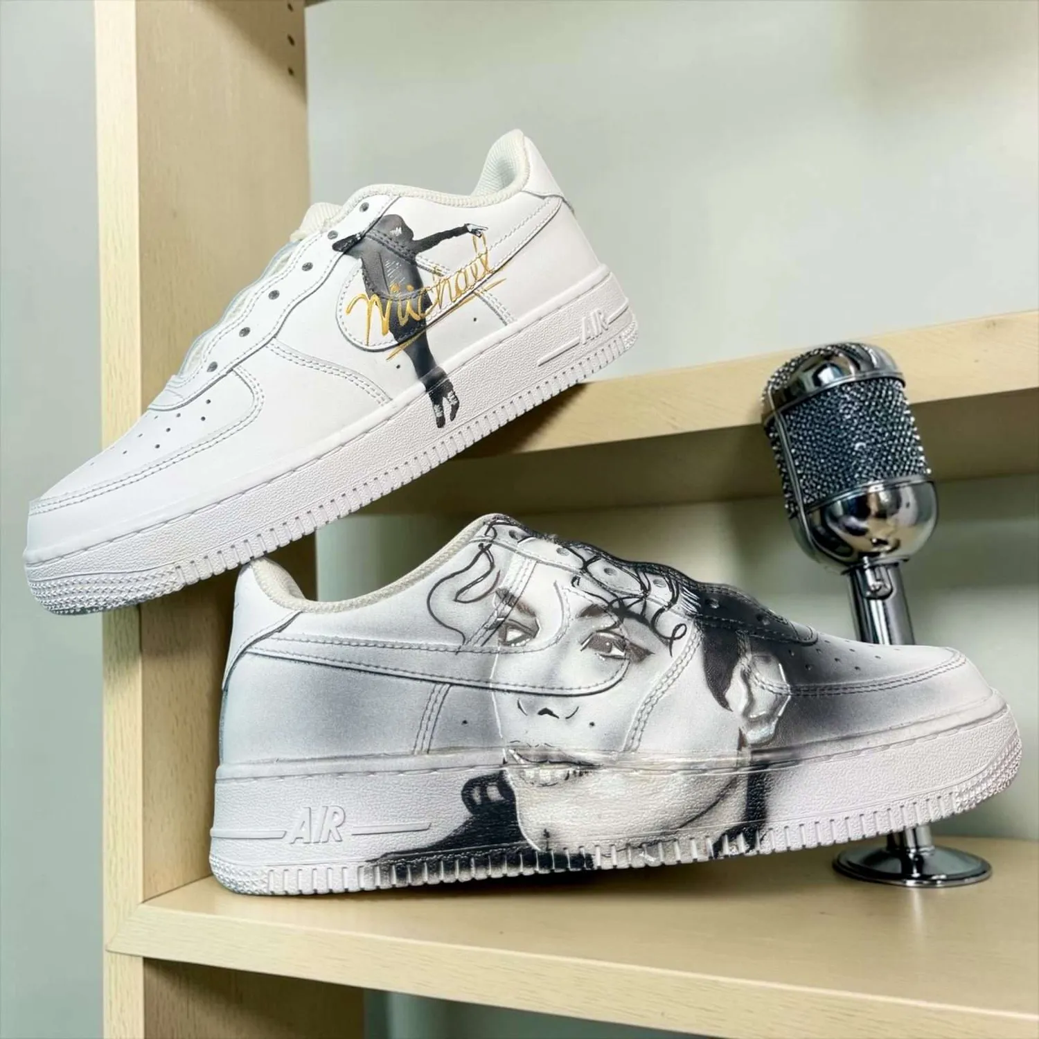 Never Say Never Nike Air Force 1 Michael Jackson sneakers dipinte