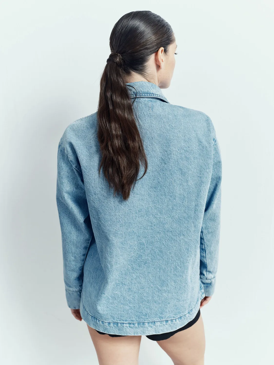 acquaverde Marina camicia denim bleach oversize