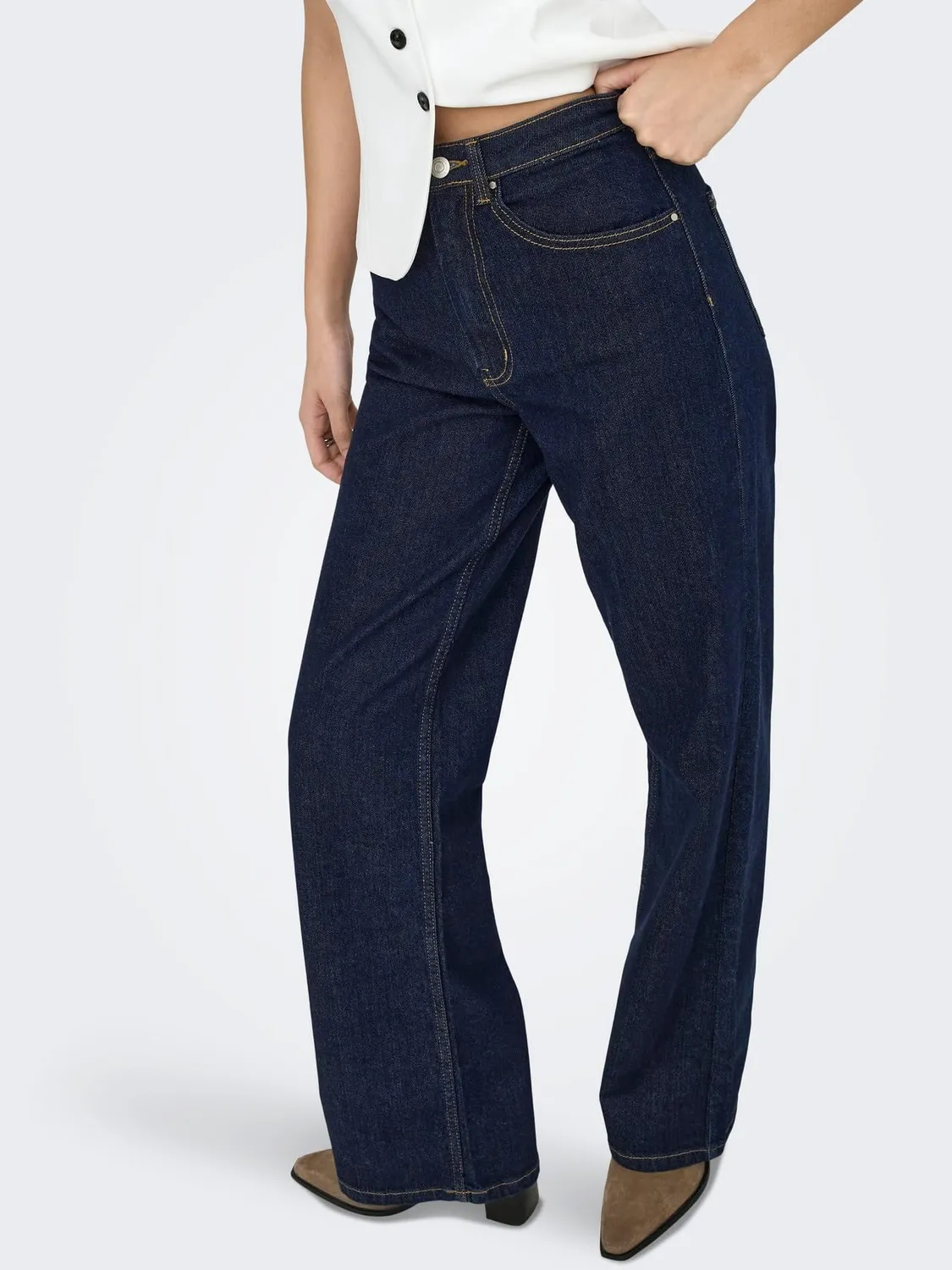 Only OnlJuicy HW Wide jeans donna blu scuro 27W/32L largo