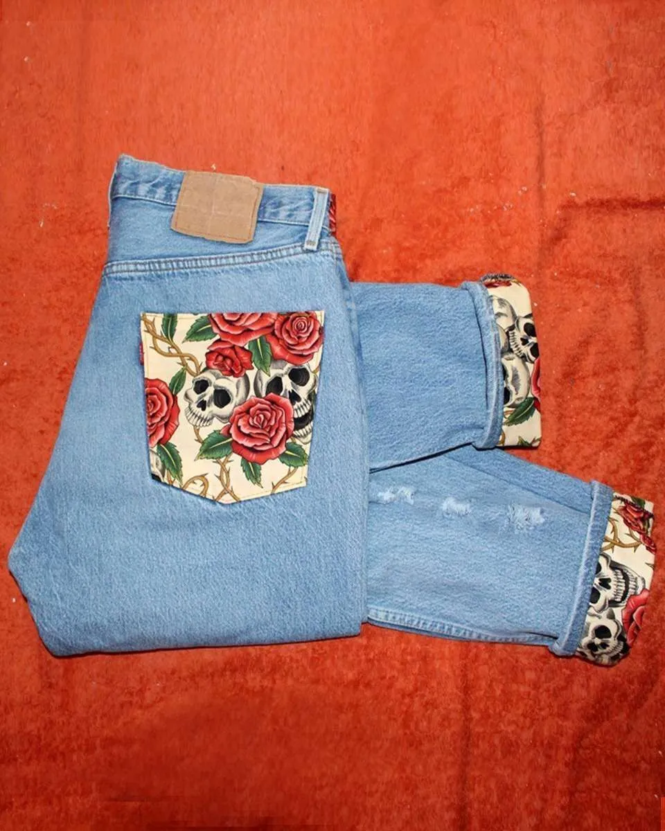 Levi's Vintage Teschi Rose jeans con tessuto su misura