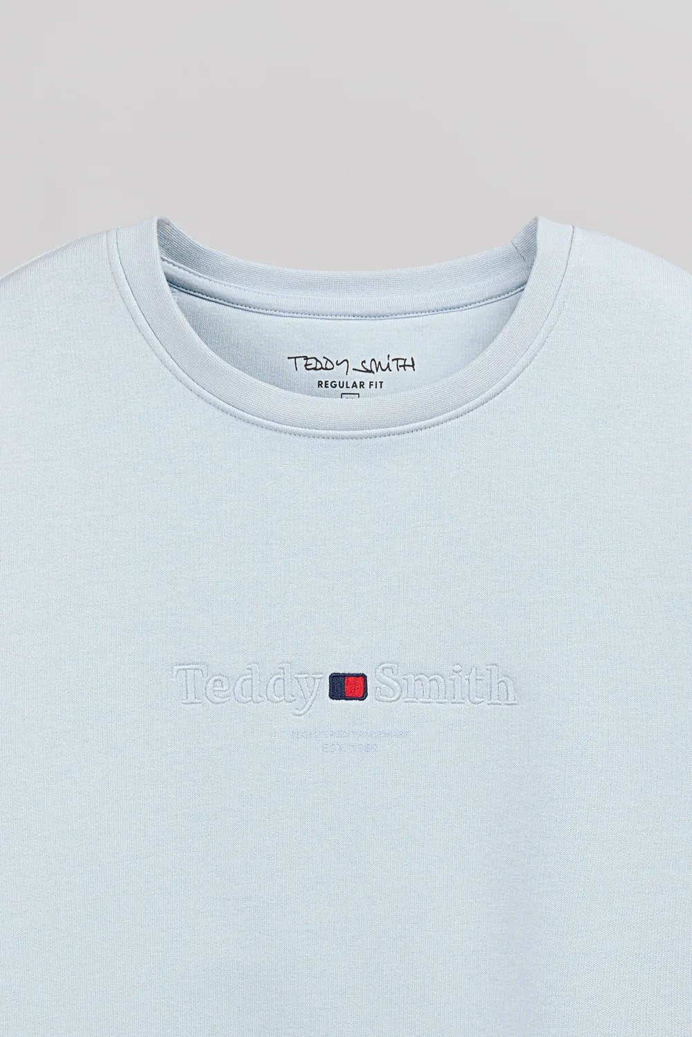 Teddy Smith S-Jim RC Sweat Blu Pastel Cotone Uomo