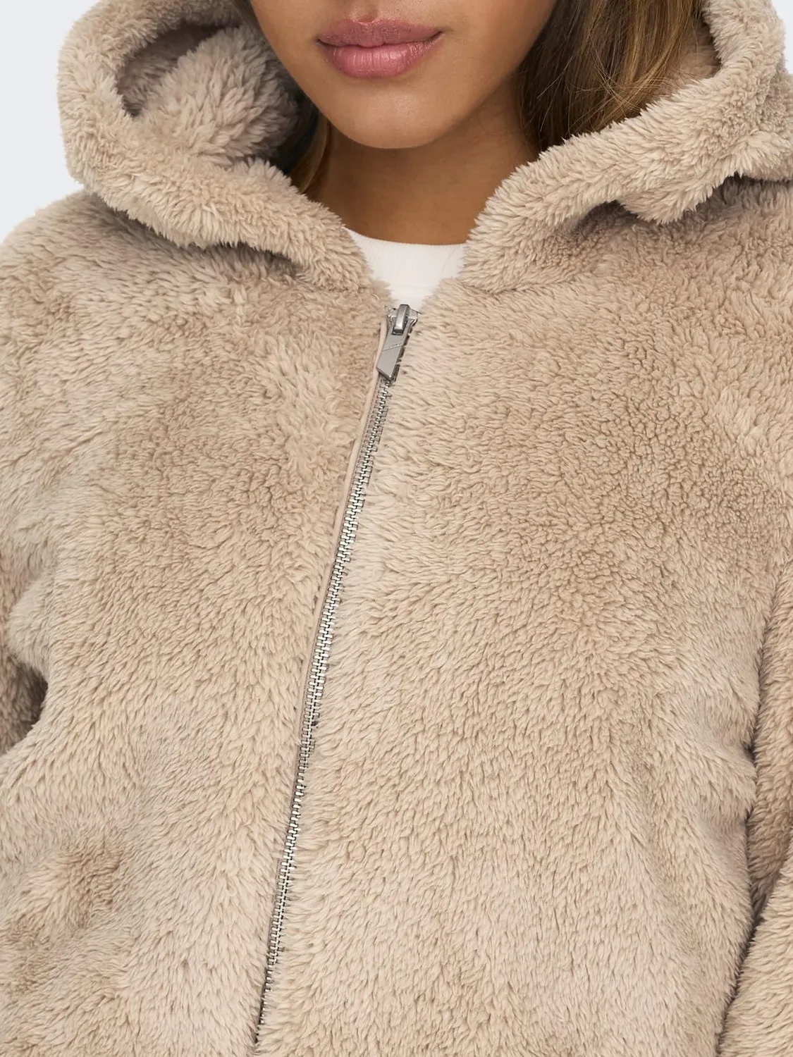 ONLY Onlnewanna Teddy giacca donna pile effetto agnello