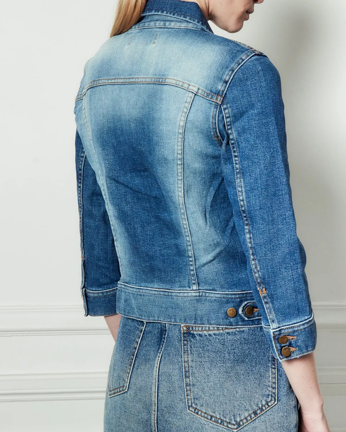 Acquaverde Carmen Worn giacca jeans western
