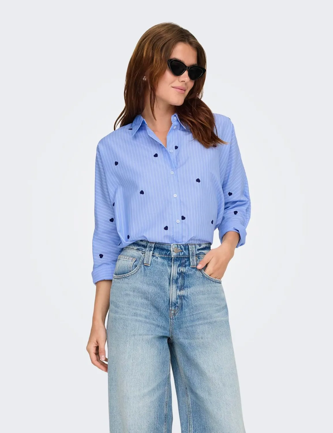 ONLY Onlnew Hemd camicia bottoni maniche lunghe