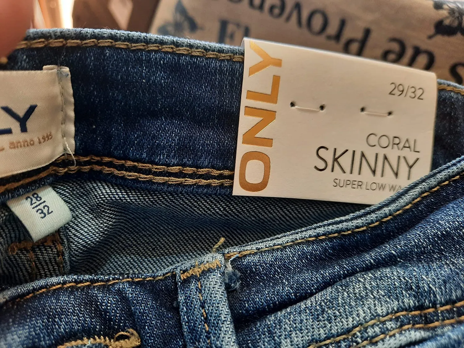 ONLY Onlcoral jeans skinny vita bassa 26W/32L blu