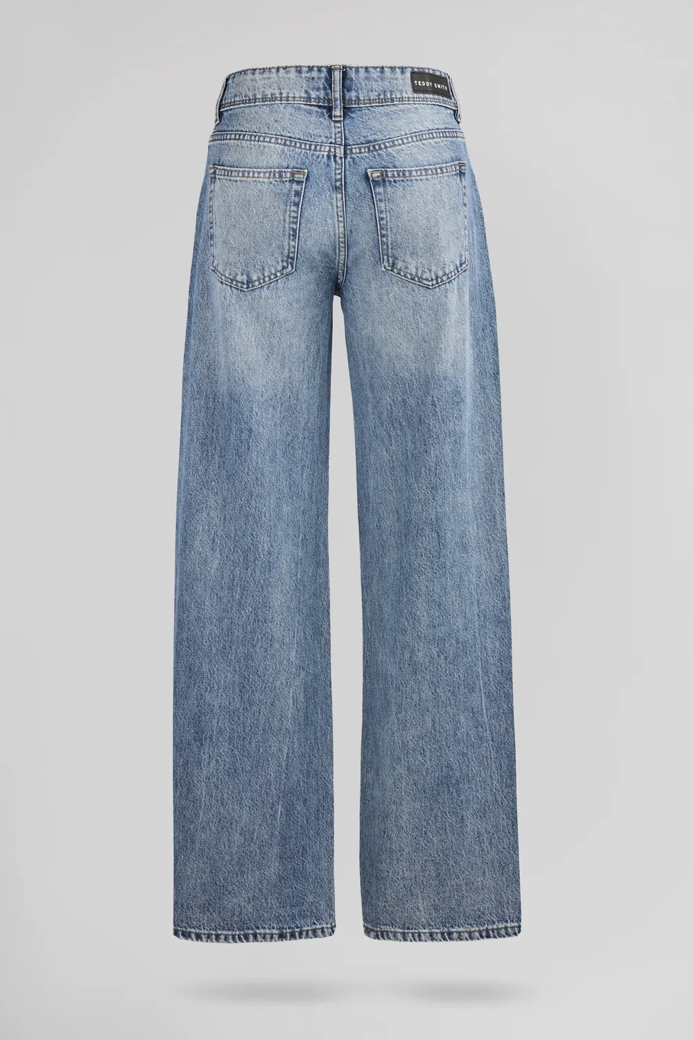 Teddy Smith P-Gladys Low Jeans Loose Indigo Chiaro Donna