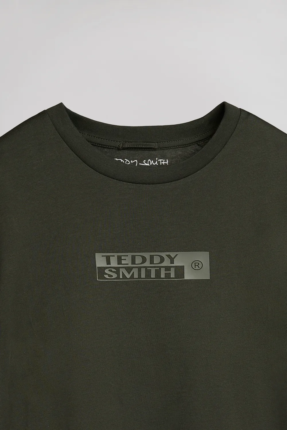 Teddy Smith T-John MC T-Shirt Uomo Kaki Cotone