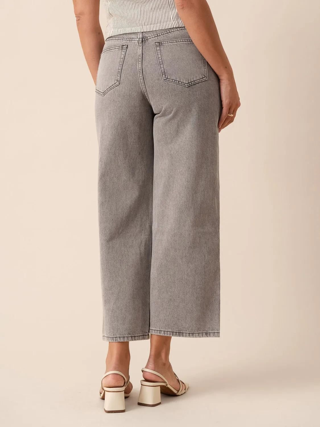 Oraije Colombe jeans wide grigio chiaro
