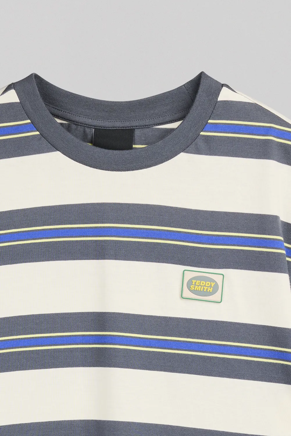 Teddy Smith T-Artuso MC t-shirt grigia righe regular