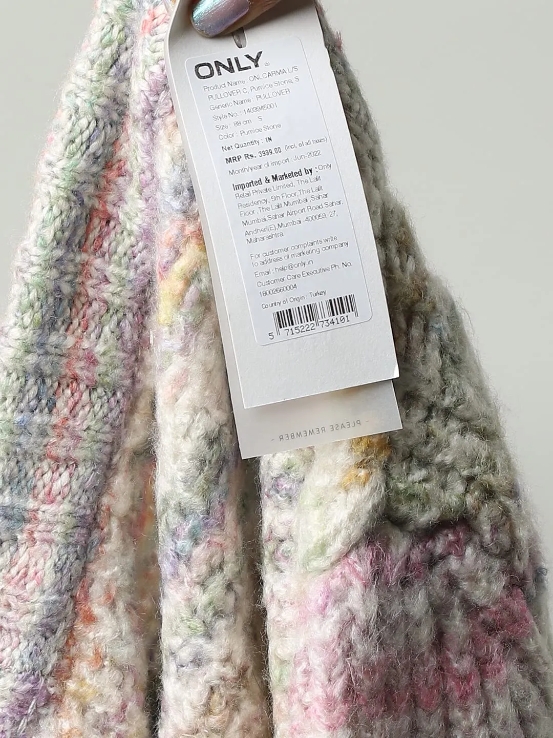 Only Onlcarma maglione donna lavorato a maglia pumice