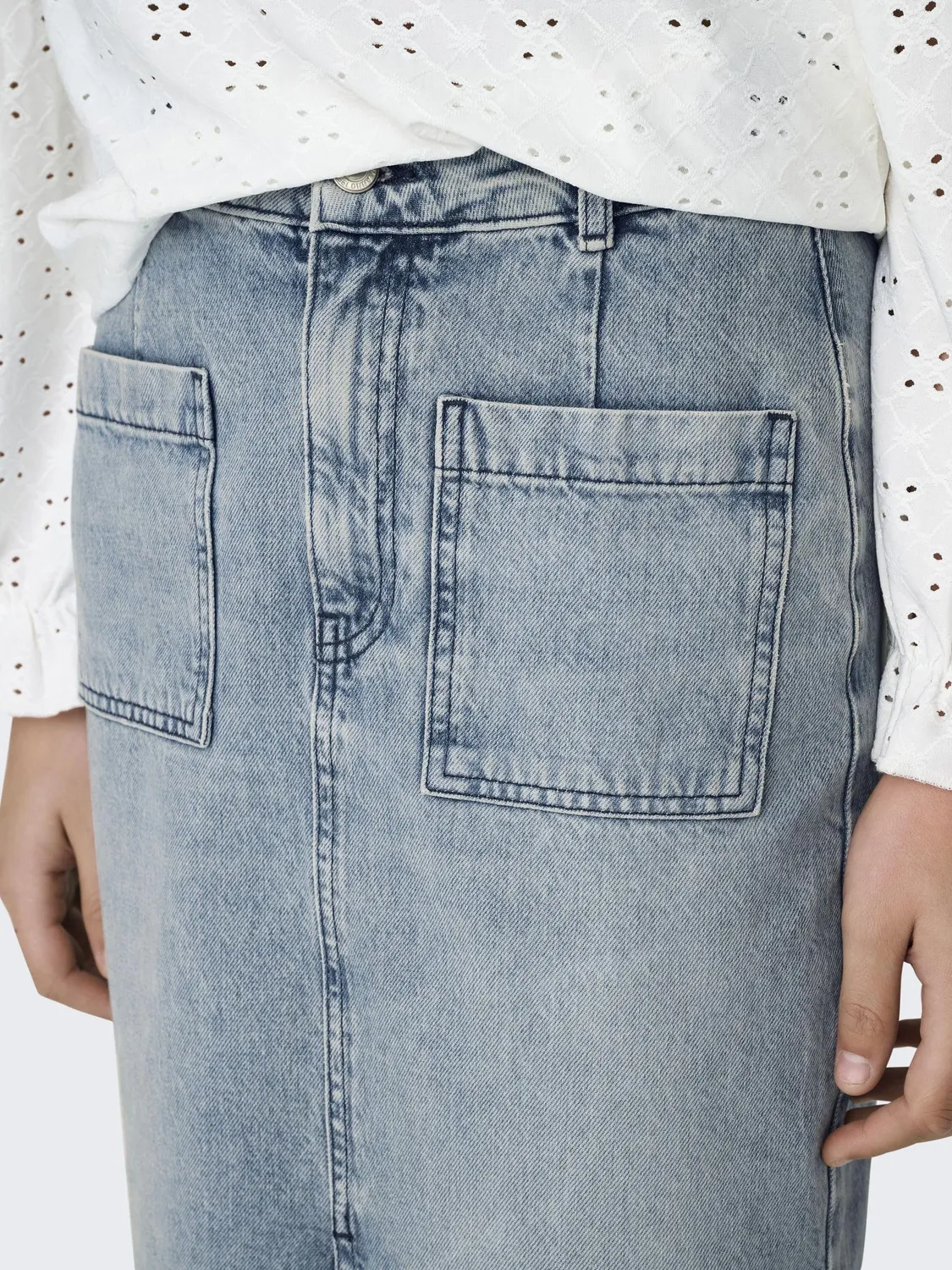 ONLY Onllilian gonna jeans S vita alta midi