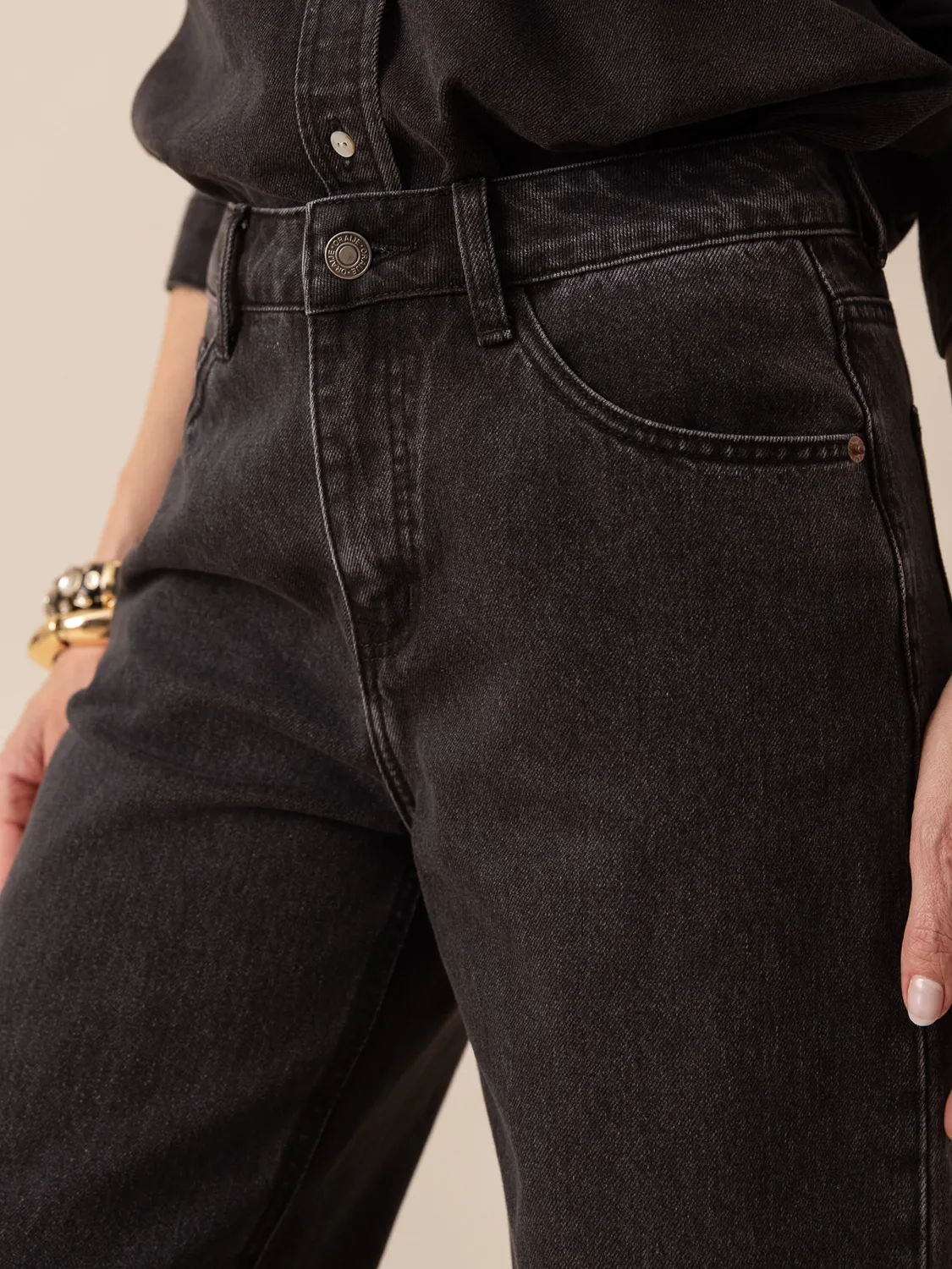 Oraije Bony jeans barrel grigio scuro