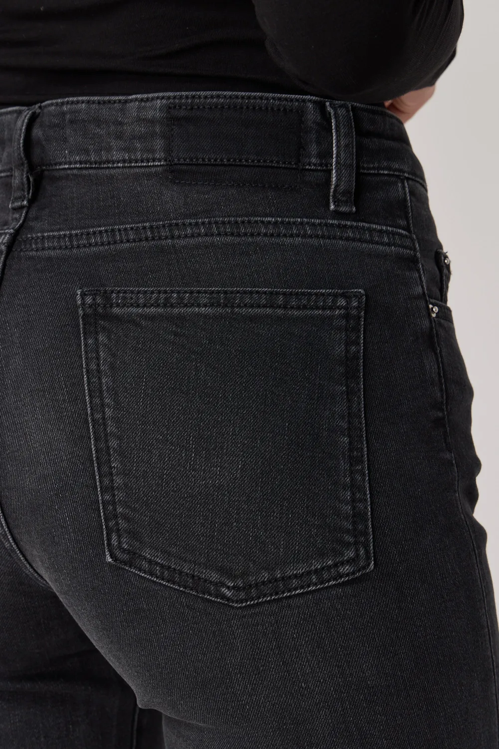 Acquaverde Cara pantaloni bootcut Black Vintage vita alta