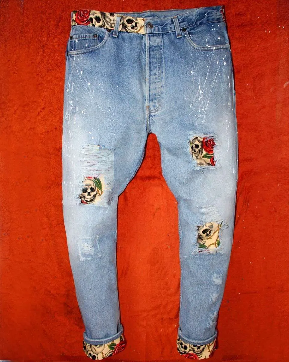 Levi's Vintage Teschi Rose jeans con tessuto su misura