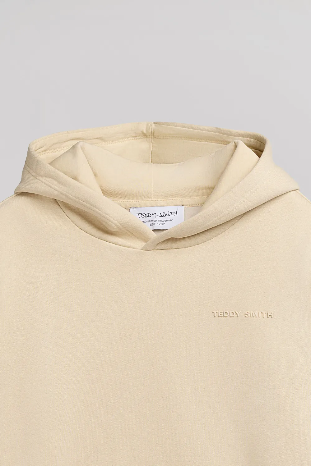 Teddy Smith S-Nark Hoody JR felpa bambino beige chiaro cotone