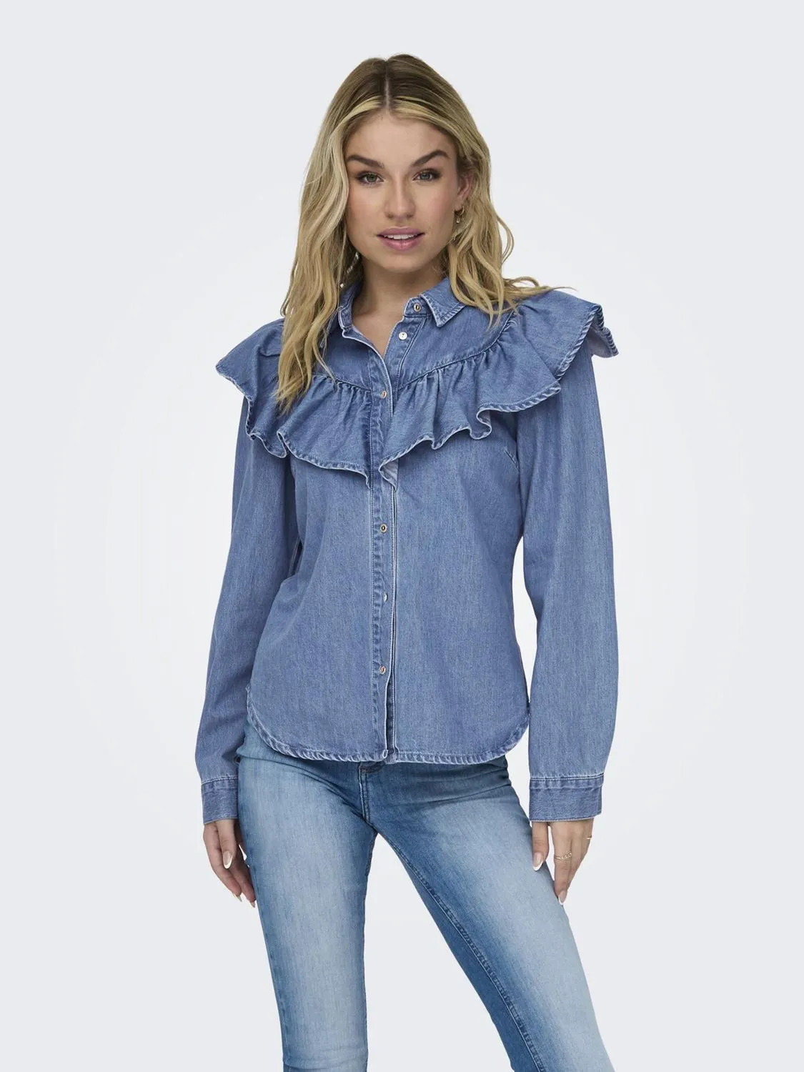 Only Onlindigo Camicia Denim Donna Blu Indaco
