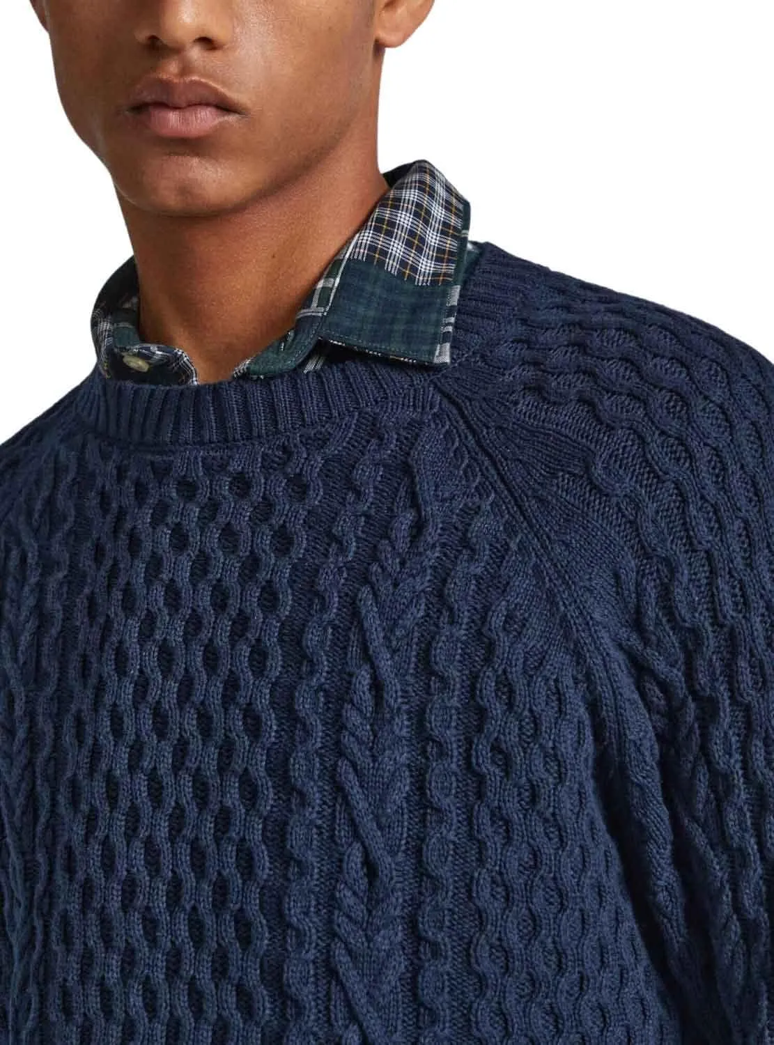 Pepe Jeans Sly maglione uomo girocollo a trecce grosse