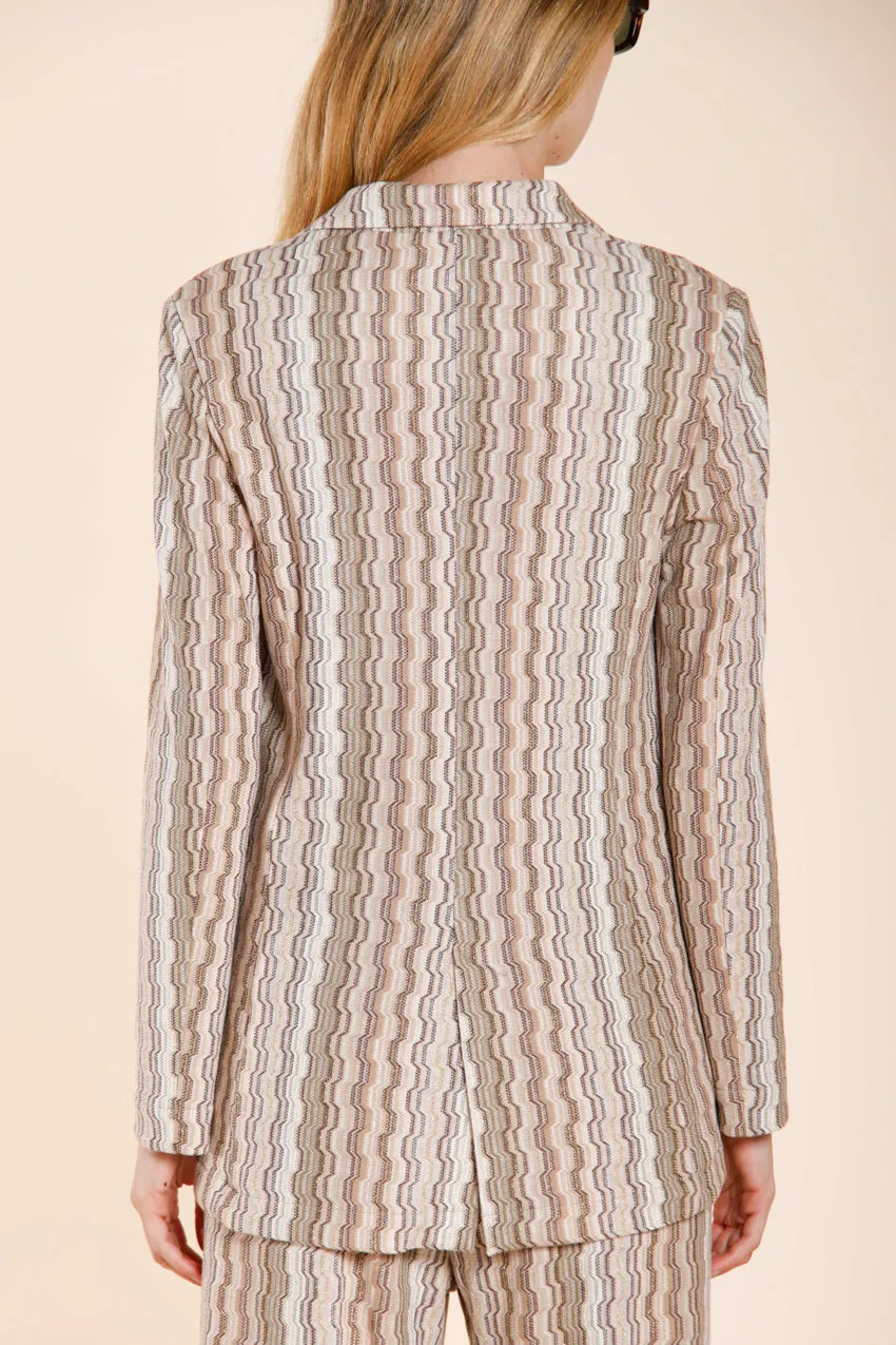 Mason's Irene blazer donna beige jersey a righe