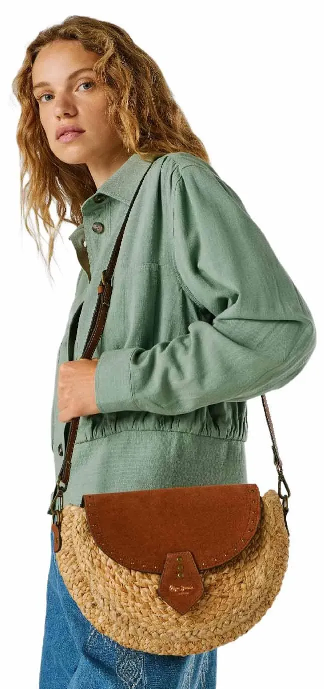 Pepe Jeans Saddie Barker Borsa Paglia Marrone