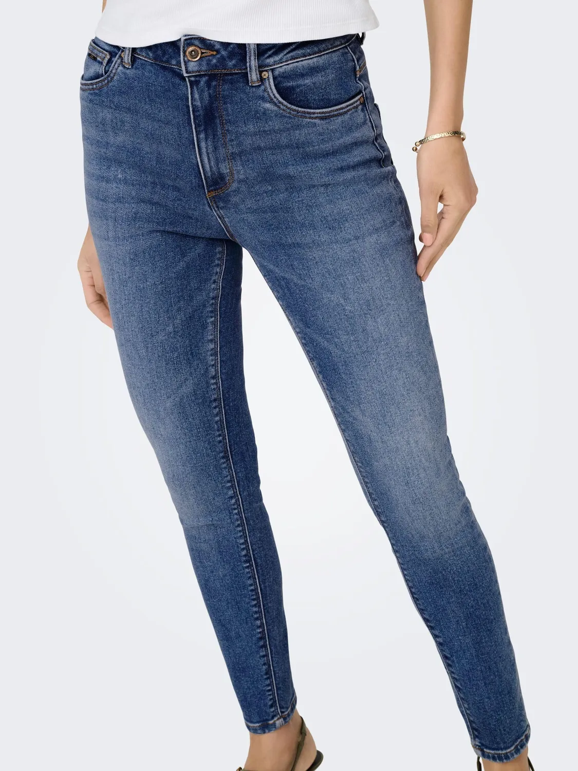 Only Onlroyal HW Skinny Pocket Cut Ext jeans donna nero
