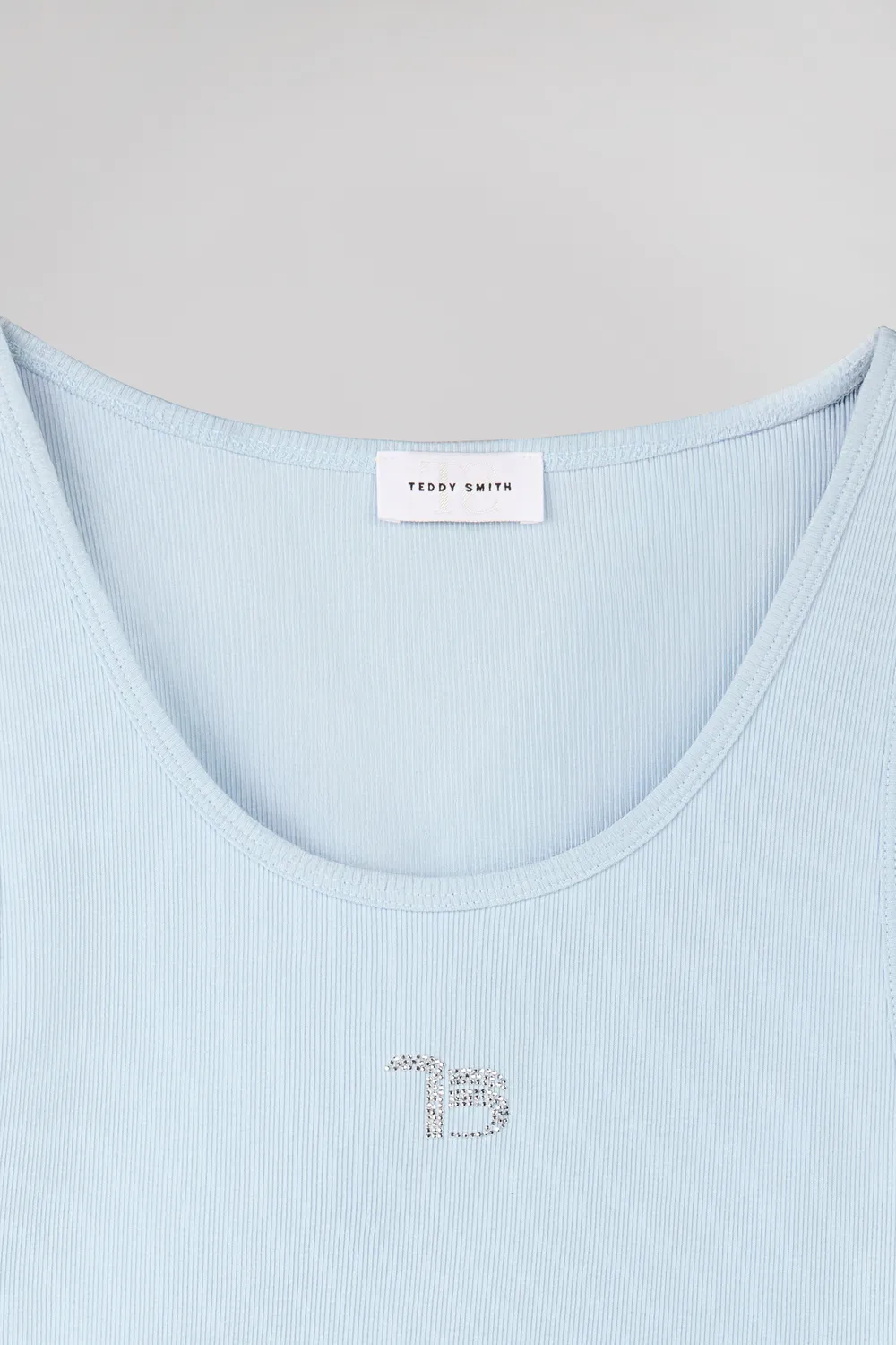Teddy Smith D-Avril canotta azzurra donna strass