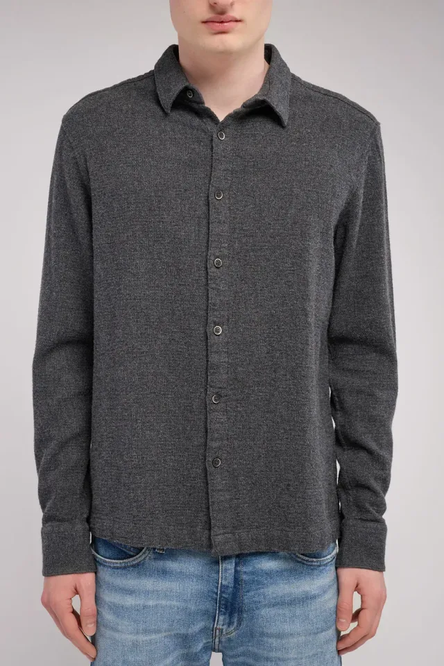 Teddy Smith C-Canyon ML camicia nera flanella cotone