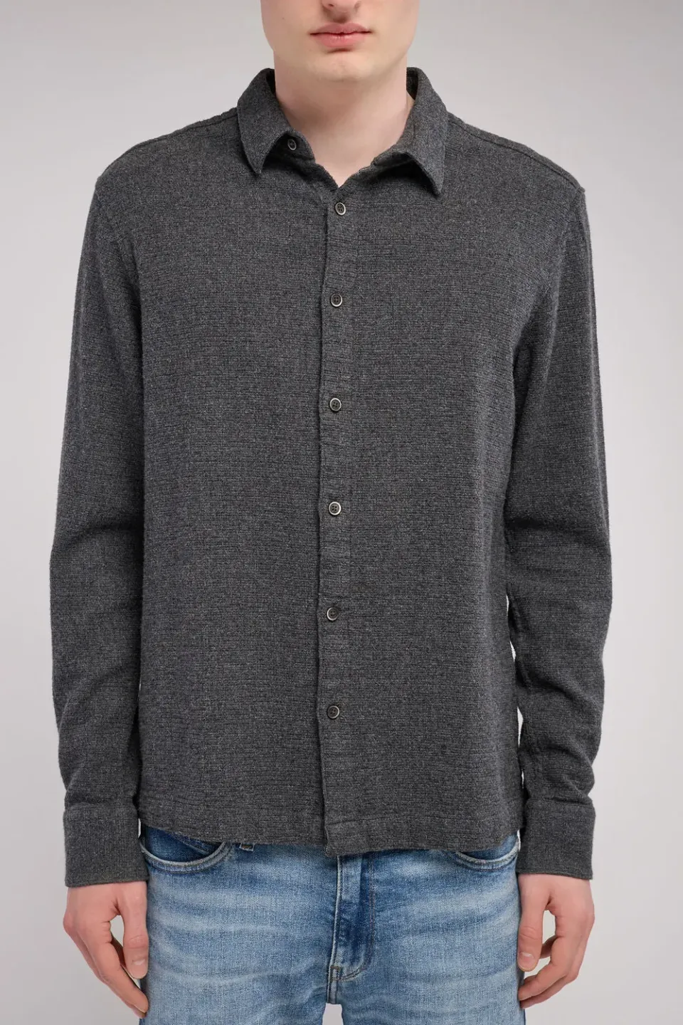 Teddy Smith C-Canyon ML camicia nera flanella cotone