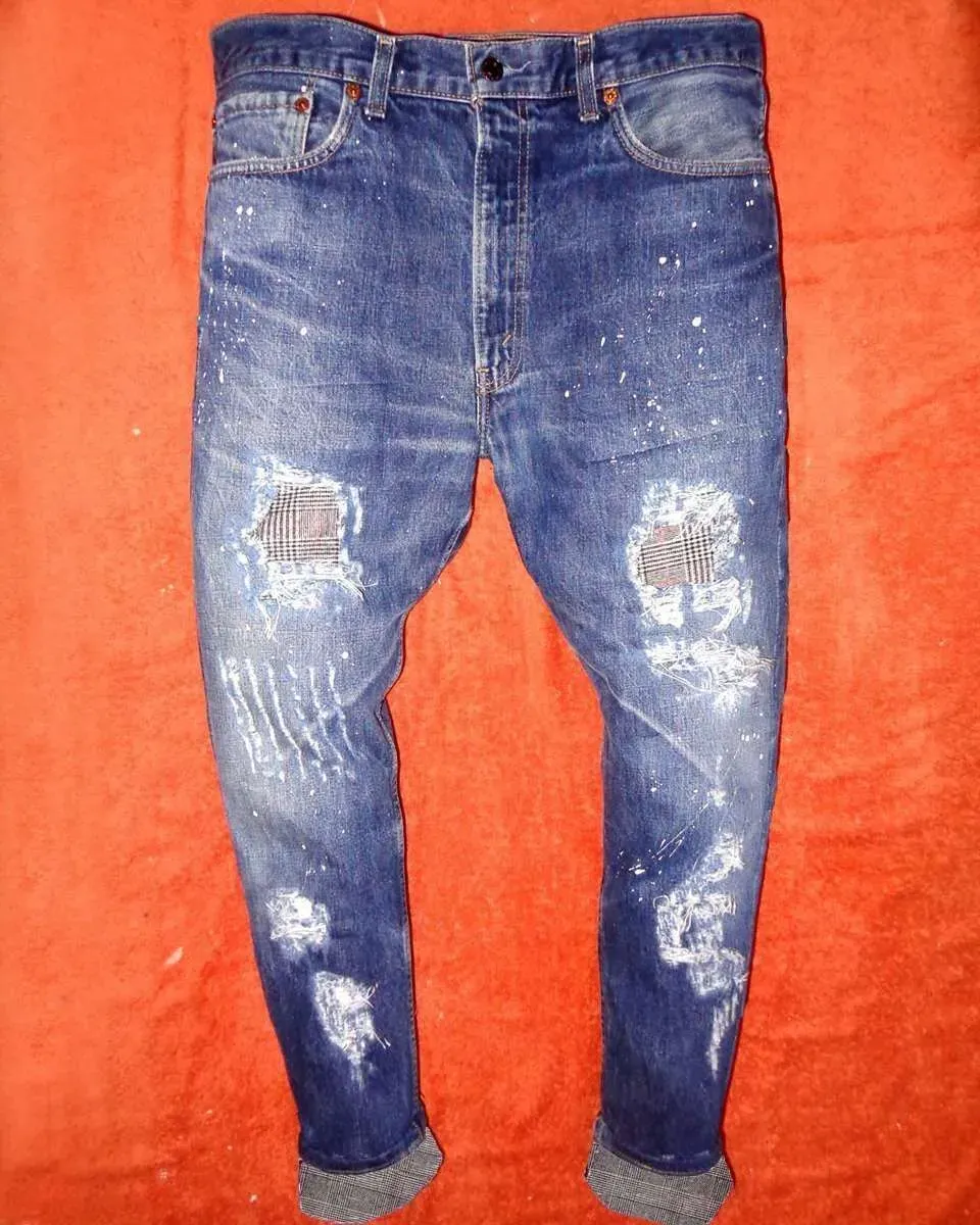 Levi's Vintage Principe di Galles jeans personalizzati sartoriali