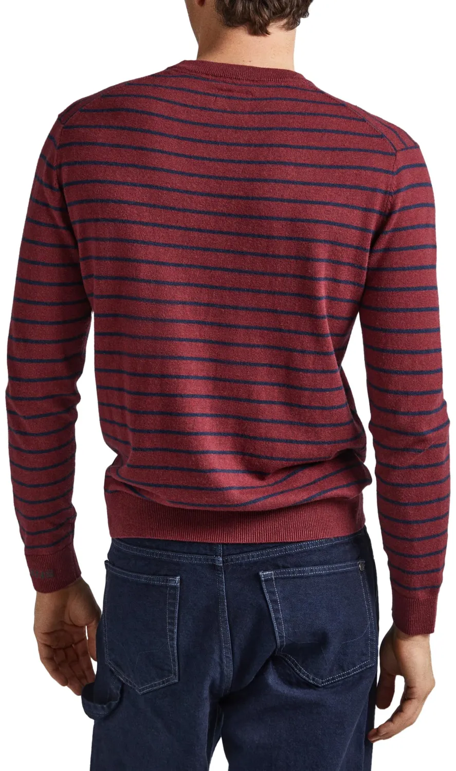 Pepe Jeans Andre Stripes maglia uomo grigio maniche lunghe