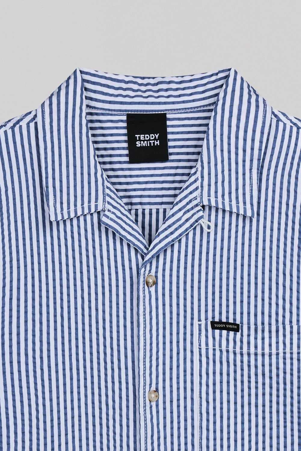 Teddy Smith C-Tiamo MC camicia indigo collo cubano