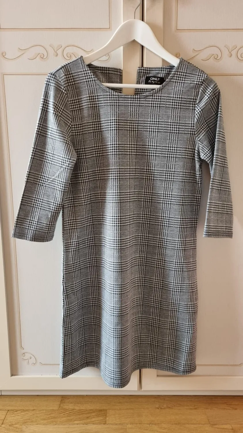 Only Brilliant vestito donna a-line quadri maniche 3/4
