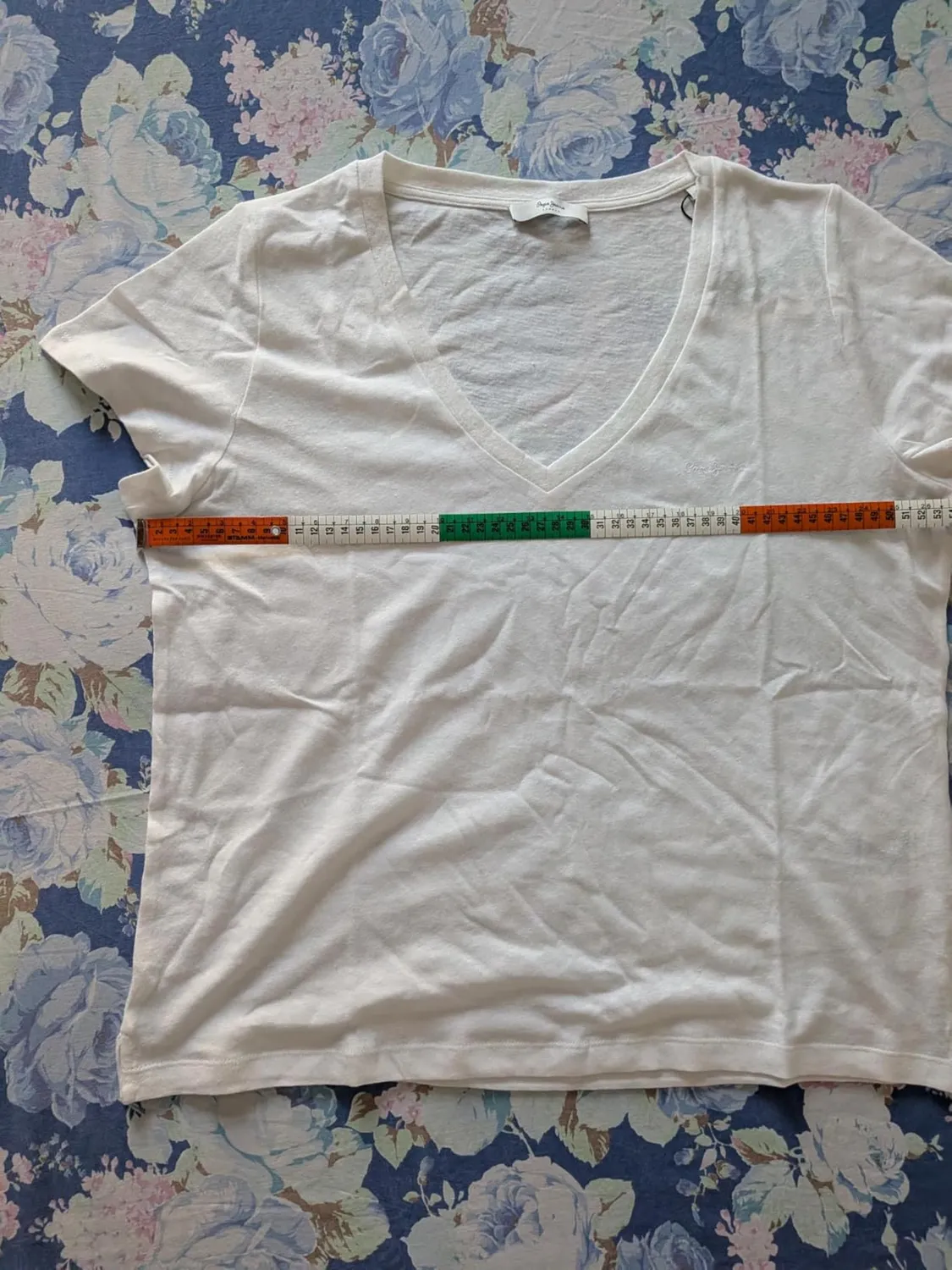 Pepe Jeans Megan V-Neck T-Shirt Donna L Bianco Lino
